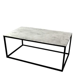 Wohnzimmertisch mit Alu Platte in Silber - Magura