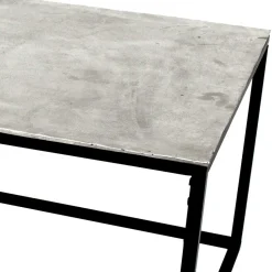 Wohnzimmertisch mit Alu Platte in Silber - Magura