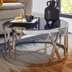 Wohnzimmertisch mit Glasplatte in Schwarz getönt - Julado