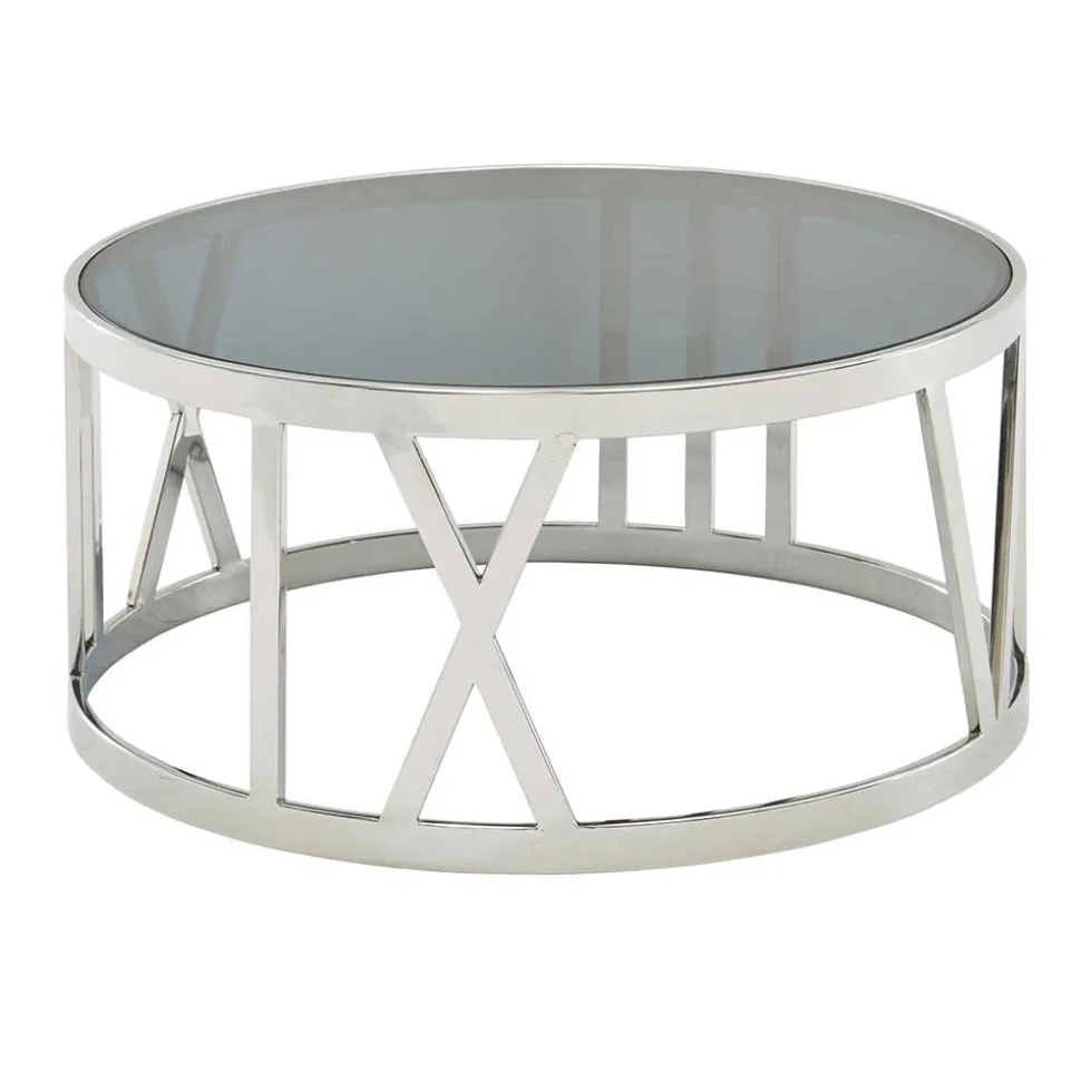 Wohnzimmertisch mit Glasplatte in Schwarz getönt - Julado