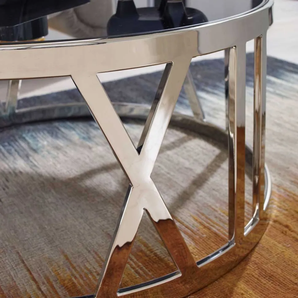 Wohnzimmertisch mit Glasplatte in Schwarz getönt - Julado