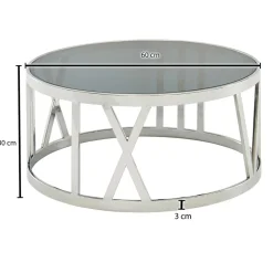 Wohnzimmertisch mit Glasplatte in Schwarz getönt - Julado