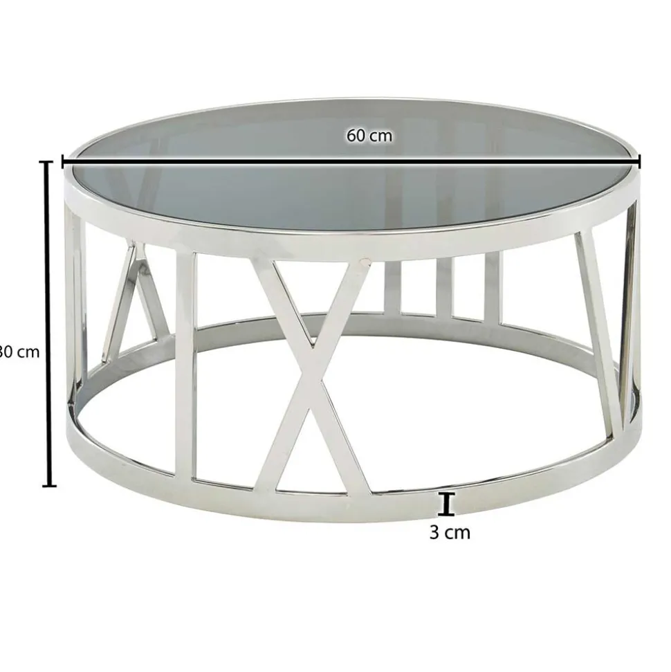 Wohnzimmertisch mit Glasplatte in Schwarz getönt - Julado