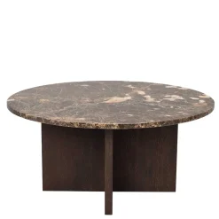 Wohnzimmertisch mit Marmorplatte in Braun - Farizio