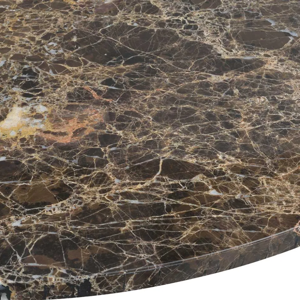 Wohnzimmertisch mit Marmorplatte in Braun - Farizio