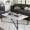 Wohnzimmertisch mit Marmorplatte Weiß Grau - Ignacios