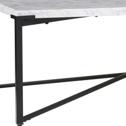Wohnzimmertisch mit Marmorplatte Weiß Grau - Ignacios
