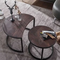 Wohnzimmertisch Zweisatz in Dunkelbraun - Lucan (zweiteilig)