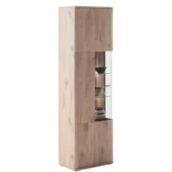 Wohnzimmervitrine in Wildeiche Holzoptik - Comrinaca