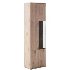 Wohnzimmervitrine in Wildeiche Holzoptik - Comrinaca