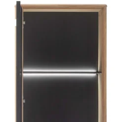 Wohnzimmervitrine in Wildeiche & Anthrazit - Flacona