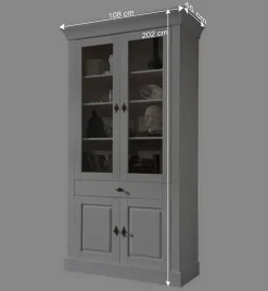 Wohnzimmervitrine Satumare in Weiß