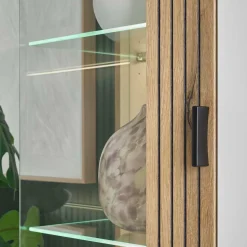 Wohnzimmer-Vitrinenschrank zweifarbig - Nenaloro