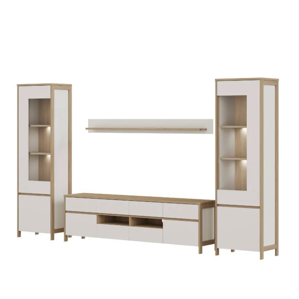 Wohnzimmer-Wohnwand Set - Ovidio (vierteilig)