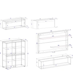 Wohnzimmeschränke & Regal Set - Nonessia (fünfteilig)