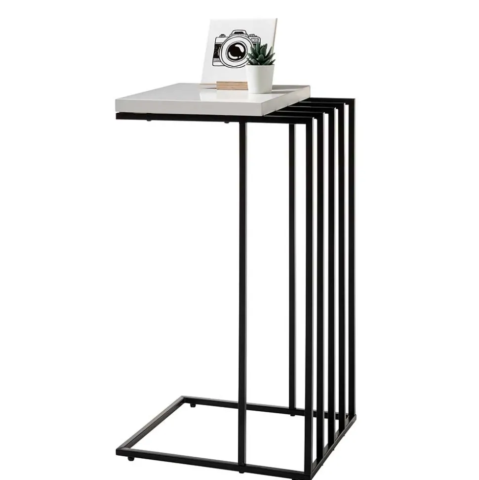 40x35 Anstelltisch in Weiß Schwarz - Hortenza