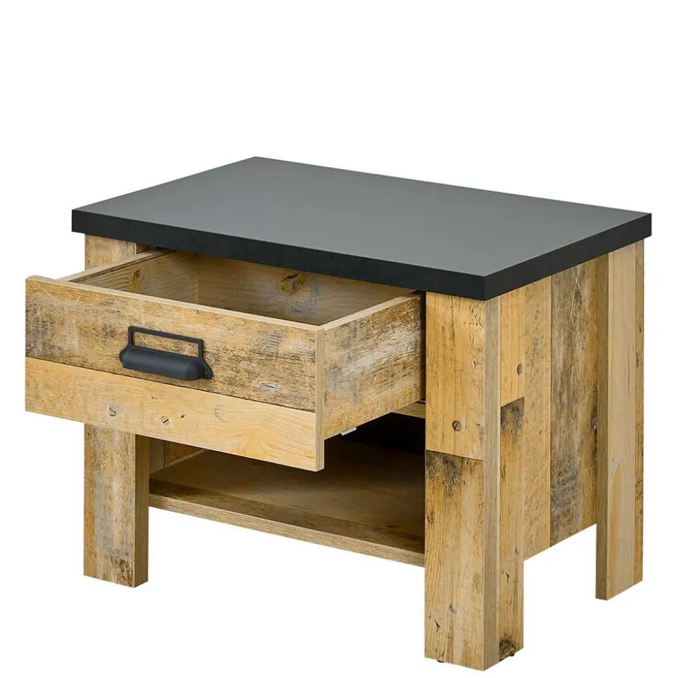 90x200 Bett & Nachttisch & Schrank - Naiavio (dreiteilig)