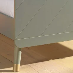 90x200 Bett in Oliv Grün & Gold - Genn