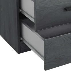 140x200 Bett mit Stauraum in Eiche Grau - Carika