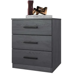 140x200 Bett mit Stauraum in Eiche Grau - Carika