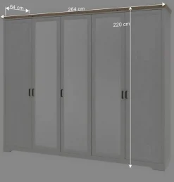 160x200 Bettanlage & Kleiderschrank - Maggio (vierteilig)
