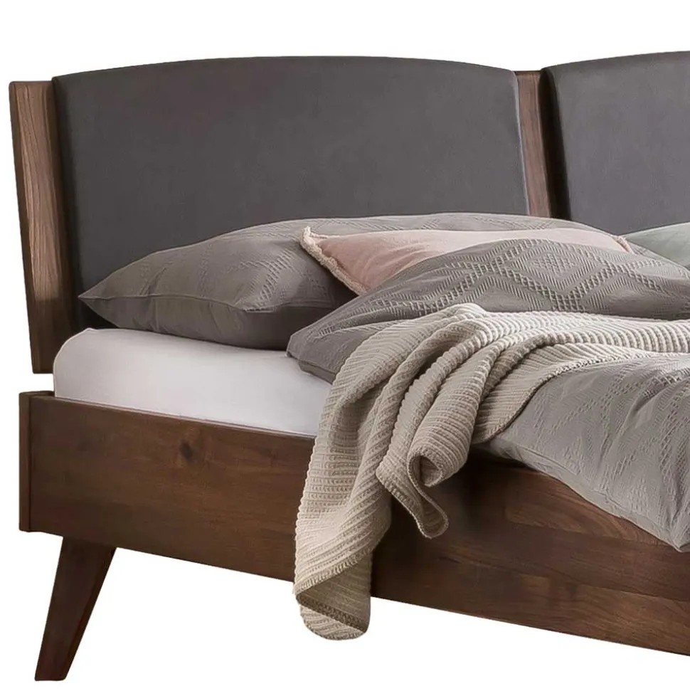 140x200 Bettgestell in Nussbaum Braun - Nigari