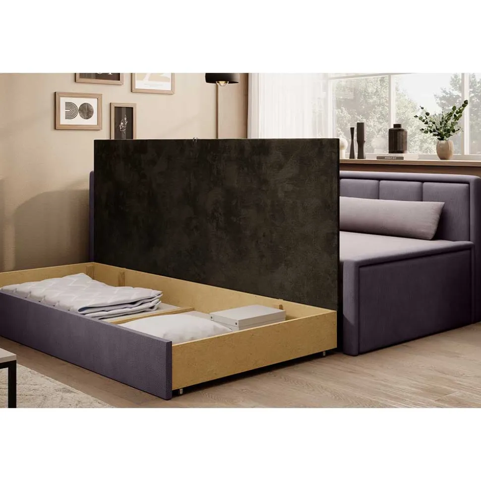 150x200 cm Bettsofa in Altrosa und Mauve - Tampa
