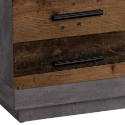 80x80 cm Couchtisch in Beton Optik & Antik Holz NB - Imlory