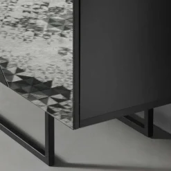 120x140 cm Highboard mit Spiegelglas in Rauchgrau - Razepta