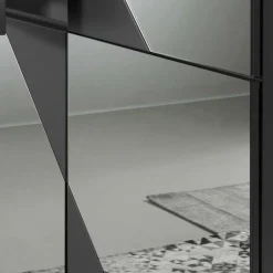 120x140 cm Highboard mit Spiegelglas in Rauchgrau - Razepta