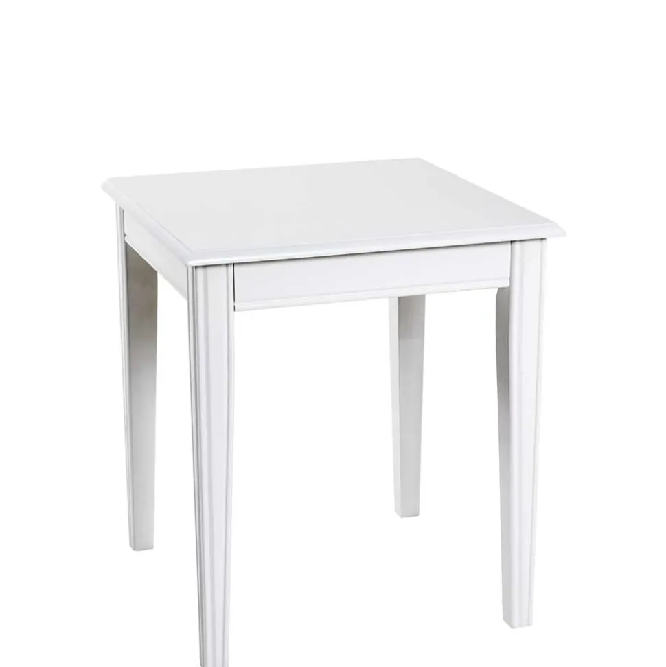 45x45 cm Landhaus Beistelltisch in Weiß - Leida