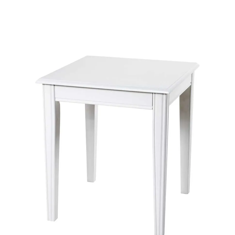 45x45 cm Landhaus Beistelltisch in Weiß - Leida