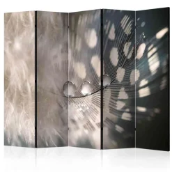 225x172 cm Paravent mit Vogelfeder Motiv - Kisana