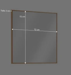 72x72 cm Wandspiegel mit dünnem Rahmen - Mandrey