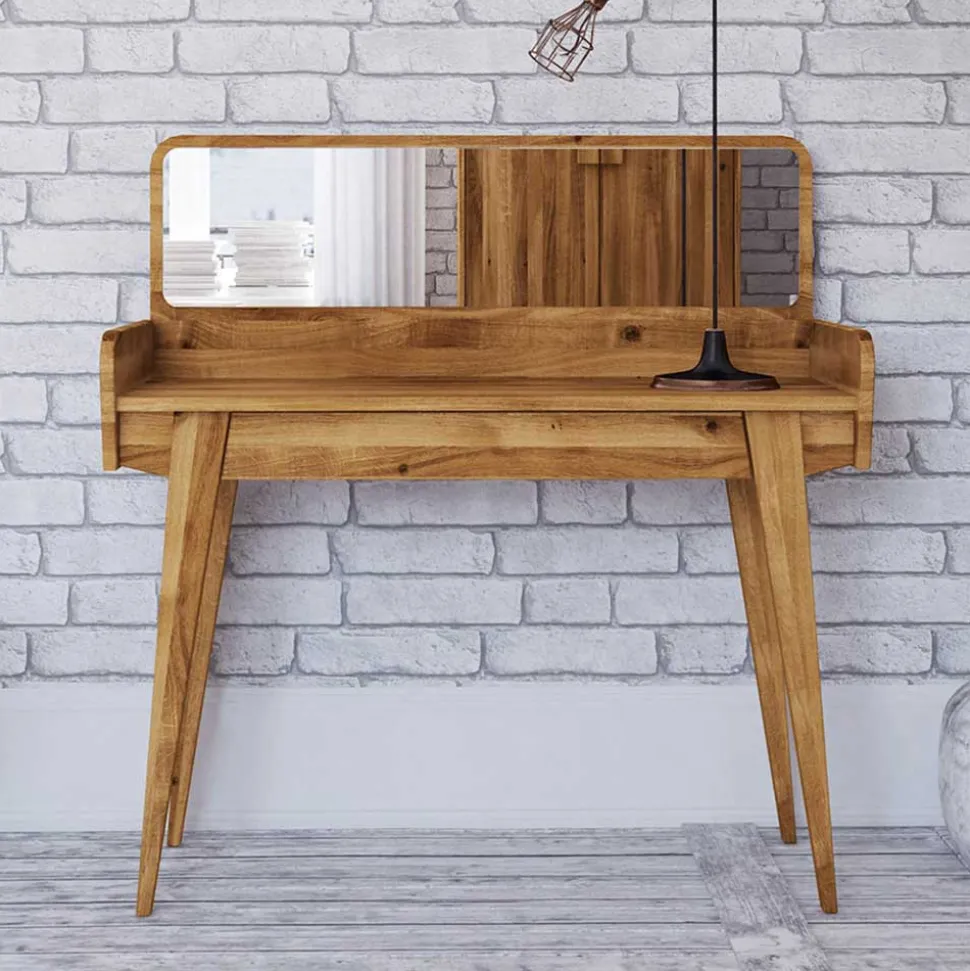 110x45 cm Wildeiche Schminktisch mit Schublade - Hardus