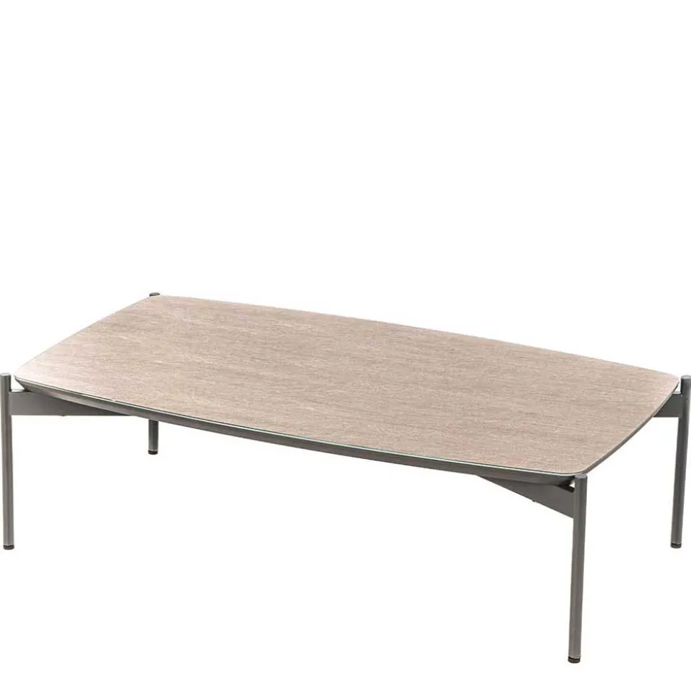 85x50 Couchtisch mit Glas Beschichtung Taupe - Basel