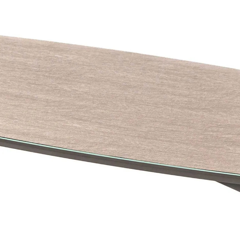 85x50 Couchtisch mit Glas Beschichtung Taupe - Basel