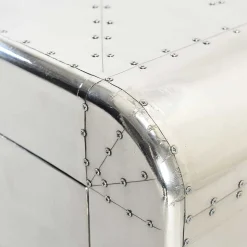 90x80 Design Kommode aus Massivholz & Alu - Pilot