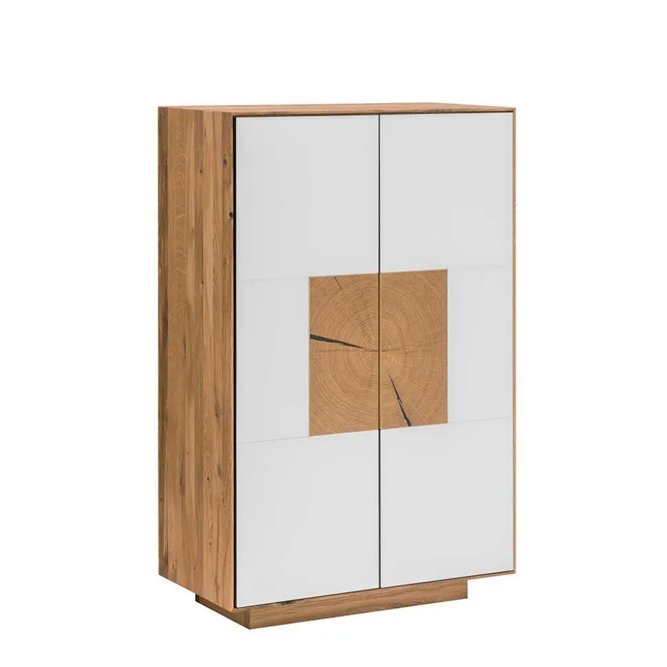 72x112 Design Schuhschrank in Wildeiche & Weiß - Mandrey