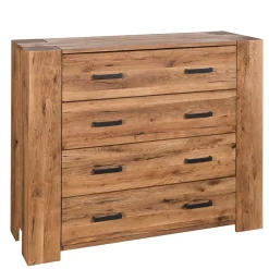 120x100 Eiche Kommode mit Metallgriffen - Latinossa