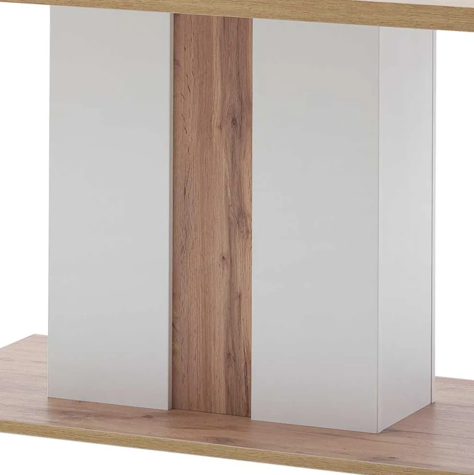 160x90 Esstisch mit Säulenfuß zweifarbig - Caldri