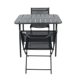 80x55 Gartentisch & Klappstühle Set - Xenata (dreiteilig)