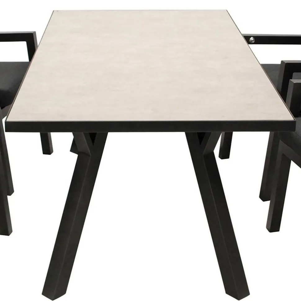 180x90 Gartentisch in Hellgrau & Dunkelgrau - Vojeco