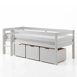 90x200 Hochbett in Weiß - 83 cm hoch - Renema