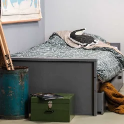 90x200 Holzbett in Grau aus Kiefer - Firgetta