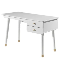 125x60 Jugend Schreibtisch in Weiß & Gold - Zimventa