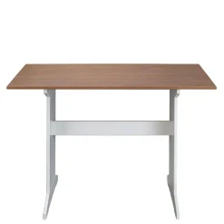 110x70 Küchentisch in Braun Kiefer & Weiß - Vatina