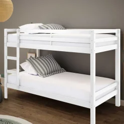 90x200 Kinder Etagenbett in Weiß - Carona