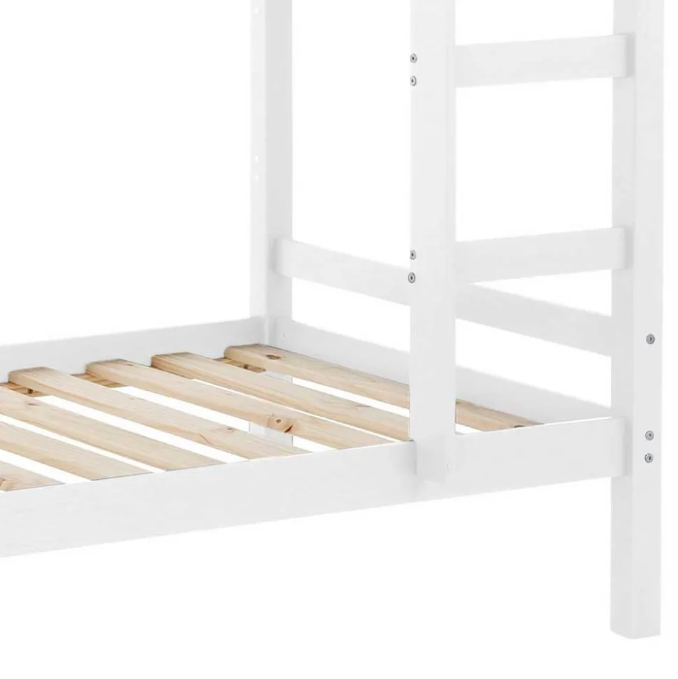 90x200 Kinder Etagenbett in Weiß - Carona