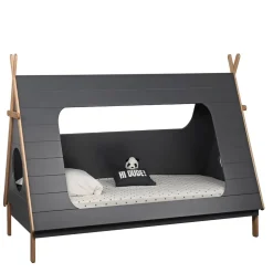 90x200 Kinder Zeltbett in Grau - Casserra